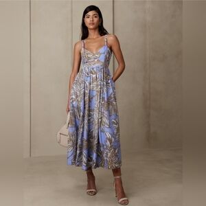 Banana Republic Isa Cotton-Silk Dress (in Periwinkle)